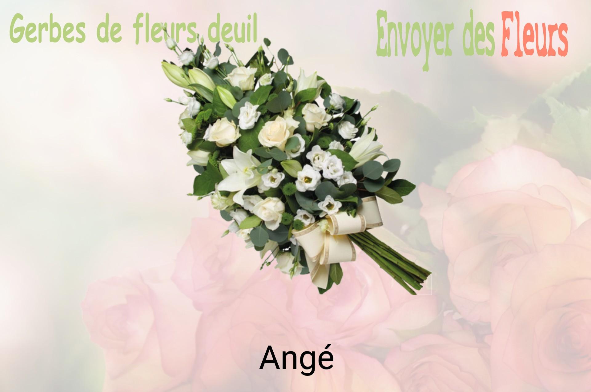 Gerbe de fleurs de deuil livrée à Angé